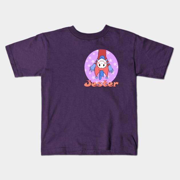 Cute jester with text Kids T-Shirt by daywears